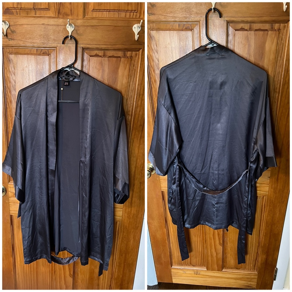 Victoria’s Secret satin robe. Never worn. Like new. Grey.